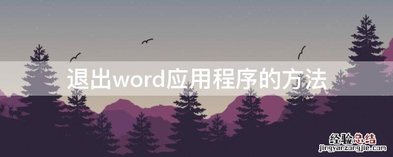 退出word2010应用程序的方法 退出word应用程序的方法