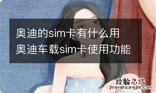 奥迪的sim卡有什么用 奥迪车载sim卡使用功能