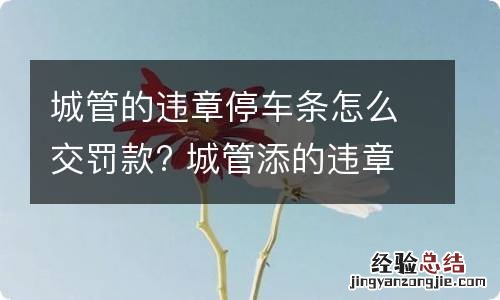 城管的违章停车条怎么交罚款? 城管添的违章停车罚单要扣分吗