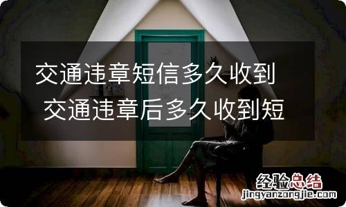 交通违章短信多久收到 交通违章后多久收到短信