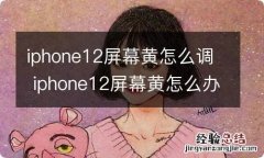 iphone12屏幕黄怎么调 iphone12屏幕黄怎么办