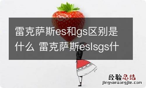 雷克萨斯es和gs区别是什么 雷克萨斯eslsgs什么区别