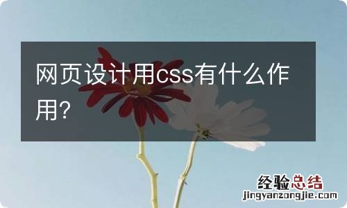 网页设计用css有什么作用？