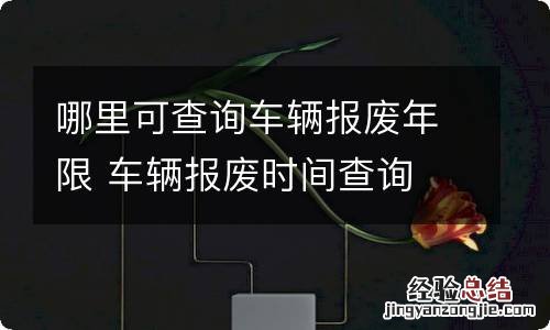 哪里可查询车辆报废年限 车辆报废时间查询