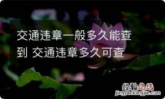 交通违章一般多久能查到 交通违章多久可查