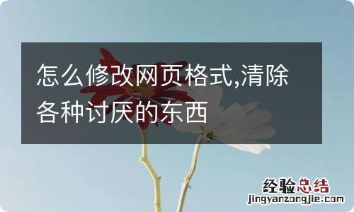 怎么修改网页格式,清除各种讨厌的东西