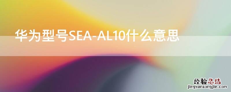 华为型号SEA-AL10什么意思