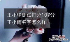 王小瑜测试打分107分 王小雨名字怎么样