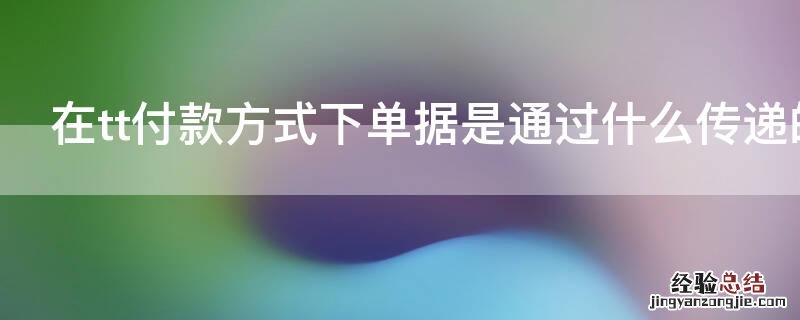 在tt付款方式下单据是通过什么传递的
