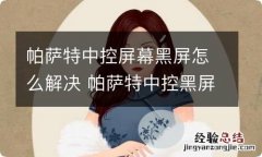 帕萨特中控屏幕黑屏怎么解决 帕萨特中控黑屏怎么办