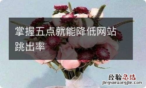 掌握五点就能降低网站跳出率