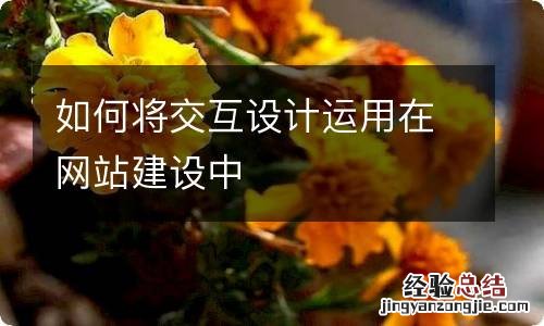 如何将交互设计运用在网站建设中