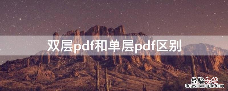 双层pdf和单层pdf区别