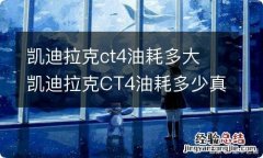 凯迪拉克ct4油耗多大 凯迪拉克CT4油耗多少真实油耗