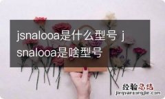 jsnalooa是什么型号 jsnalooa是啥型号