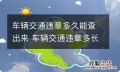 车辆交通违章多久能查出来 车辆交通违章多长时间可以查出来