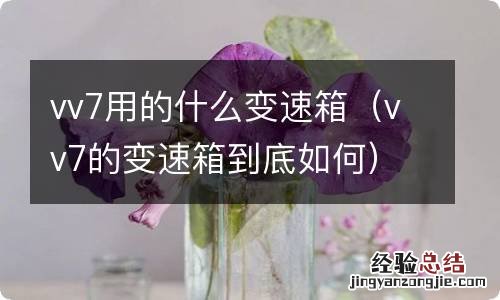 vv7的变速箱到底如何 vv7用的什么变速箱