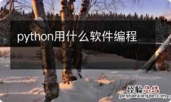 python用什么软件编程