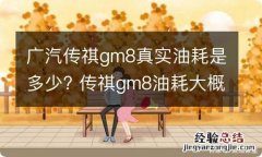 广汽传祺gm8真实油耗是多少? 传祺gm8油耗大概一公里多少钱