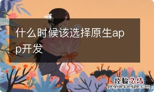 什么时候该选择原生app开发