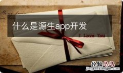 什么是源生app开发