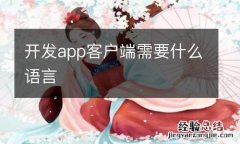 开发app客户端需要什么语言