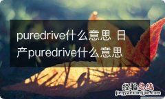 puredrive什么意思 日产puredrive什么意思