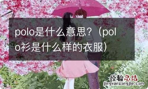 polo衫是什么样的衣服 polo是什么意思?