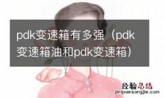 pdk变速箱油和pdk变速箱 pdk变速箱有多强