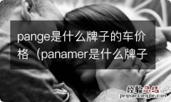 panamer是什么牌子的车 pange是什么牌子的车价格