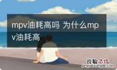 mpv油耗高吗 为什么mpv油耗高