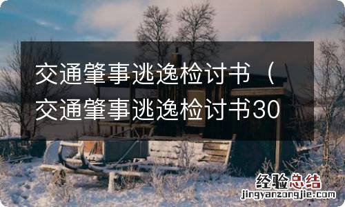 交通肇事逃逸检讨书3000字 交通肇事逃逸检讨书