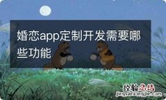 婚恋app定制开发需要哪些功能