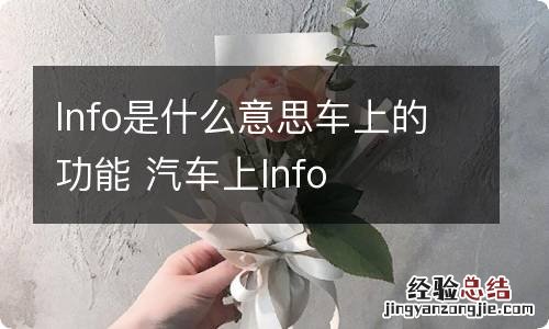 lnfo是什么意思车上的功能 汽车上lnfo