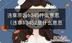 违章13452是什么意思 违章原因1345什么意思