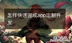 怎样快速完成app定制开发