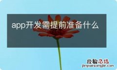 app开发需提前准备什么