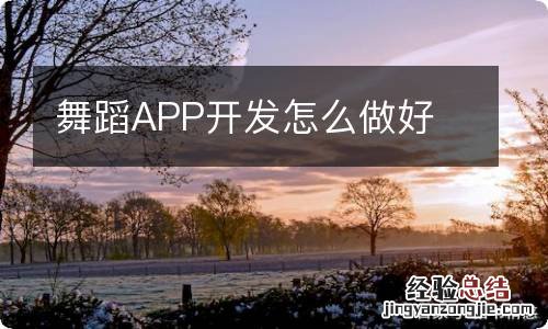 舞蹈APP开发怎么做好