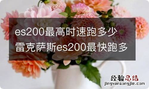 es200最高时速跑多少 雷克萨斯es200最快跑多少