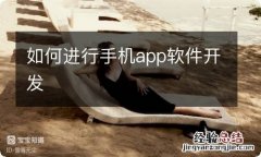 如何进行手机app软件开发