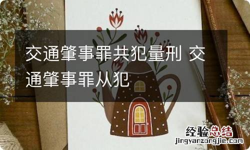 交通肇事罪共犯量刑 交通肇事罪从犯