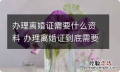 办理离婚证需要什么资料 办理离婚证到底需要什么资料