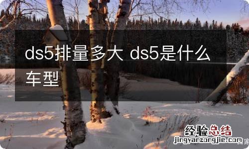 ds5排量多大 ds5是什么车型