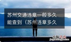 苏州违章多久可以查到 苏州交通违章一般多久能查到