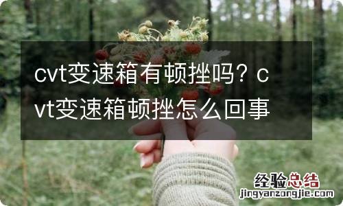 cvt变速箱有顿挫吗? cvt变速箱顿挫怎么回事