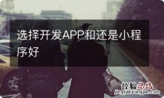 选择开发APP和还是小程序好