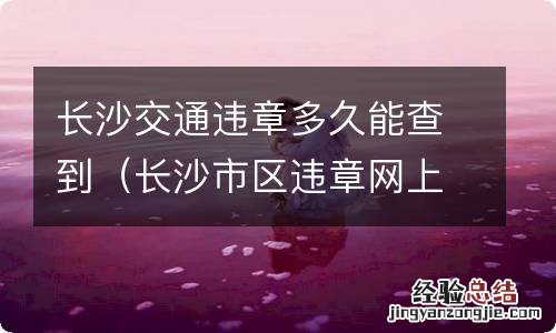 长沙市区违章网上几天查得到 长沙交通违章多久能查到