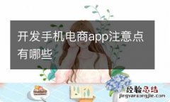 开发手机电商app注意点有哪些