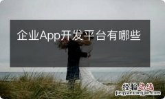 企业App开发平台有哪些