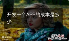 开发一个APP的成本是多少